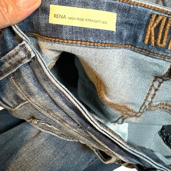 Kut From The Kloth RENA HIGH RISE STRAIGHT LEG RAW HEM WOMENS SIZE 10 - Picture 6 of 6